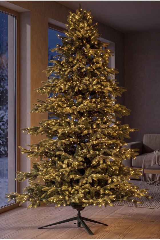 Sztuczna choinka Oregon Mix PE 210 cm w oświetleniu LED