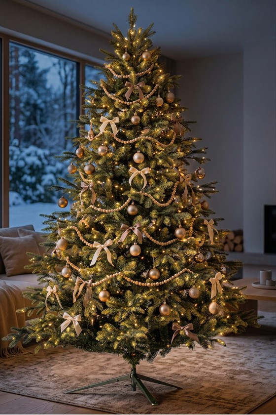 Sztuczna choinka Nevada II Mix PE 210 cm w oświetleniu LED