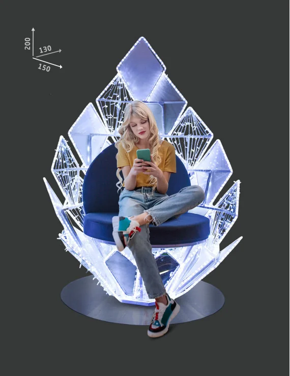 Siedzisko Szyszka dekoracja LED 150x200x130cm