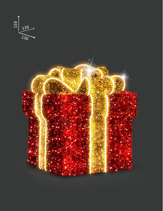 Dekoracja świetlna Prezent LED 130x150x130cm
