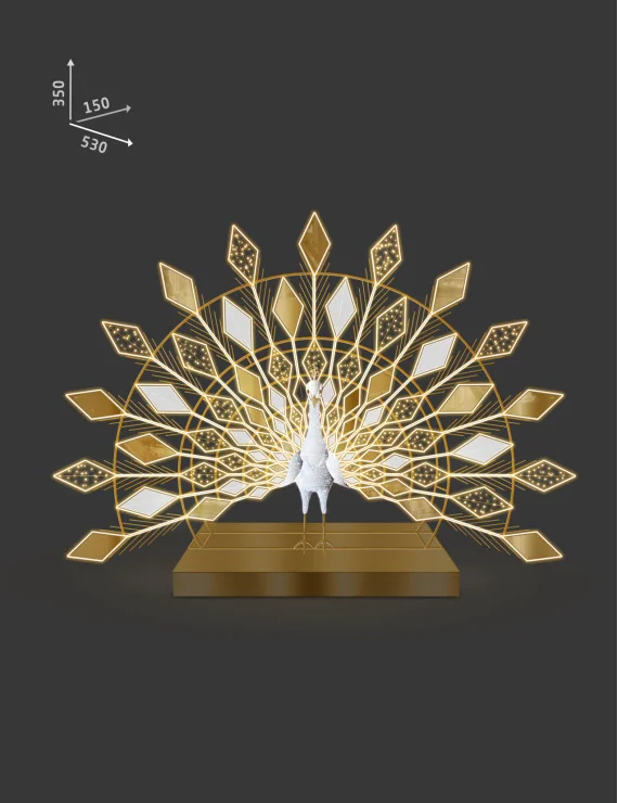 Dekoracja świetlna ptak Paw 530x350x150cm