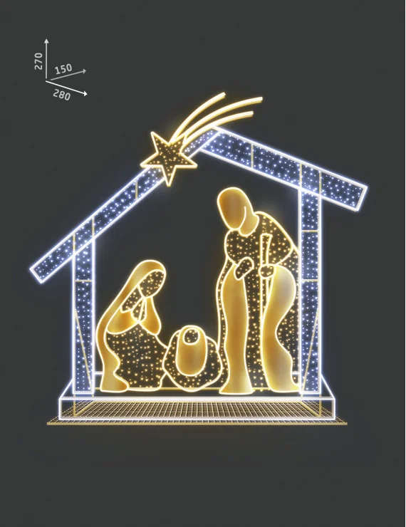 Szopka Bożonarodzeniowa LED 280x270x150cm