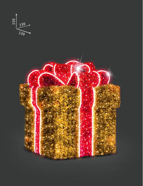 Dekoracja świetlna Prezent LED 130x150x130cm