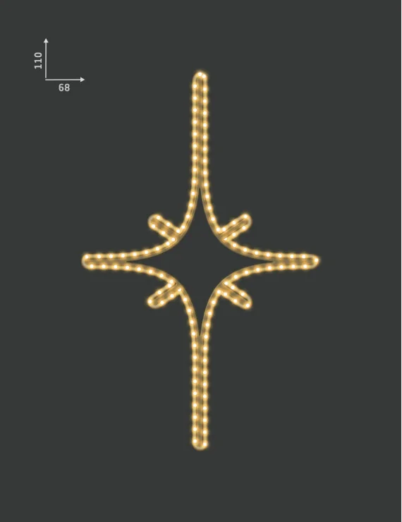 Dekoracja świąteczna LED Gwiazda 110x70cm