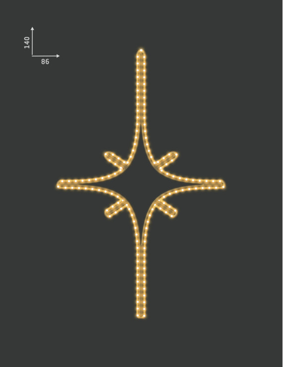 Dekoracja świąteczna LED Gwiazda 140x90cm