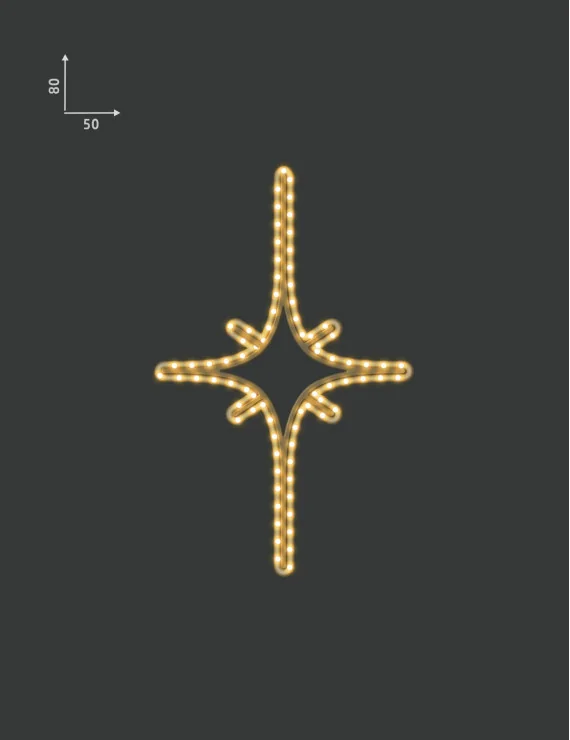 Dekoracja świąteczna LED Gwiazda 80x50cm