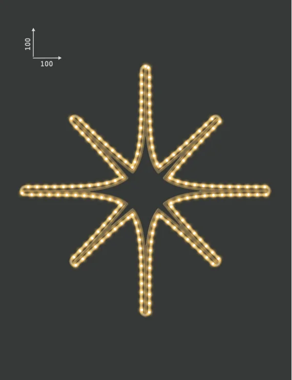 Dekoracja świąteczna LED Gwiazda 100x100cm