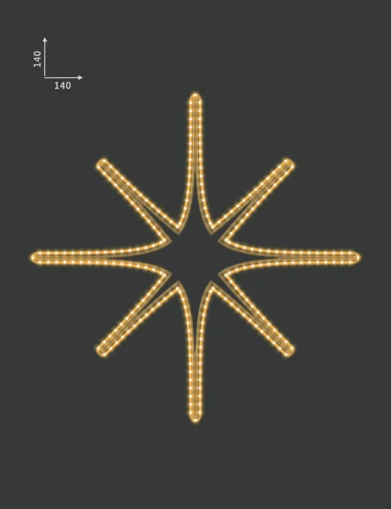 Dekoracja świąteczna LED Gwiazda 130x130cm