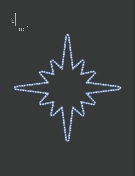 Dekoracja świąteczna LED Gwiazda 150x150cm