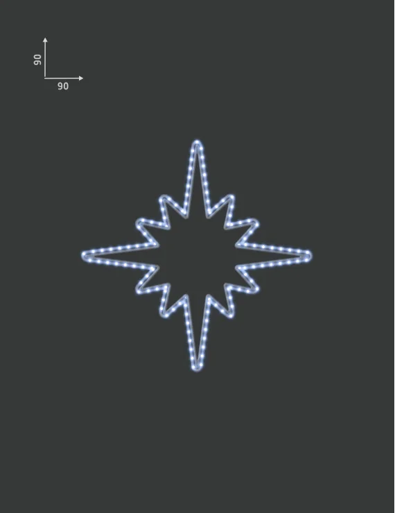 Dekoracja świąteczna LED Gwiazda 90x90cm