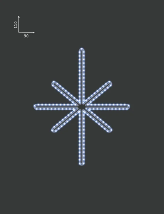 Dekoracja świąteczna LED Gwiazda 90x110cm