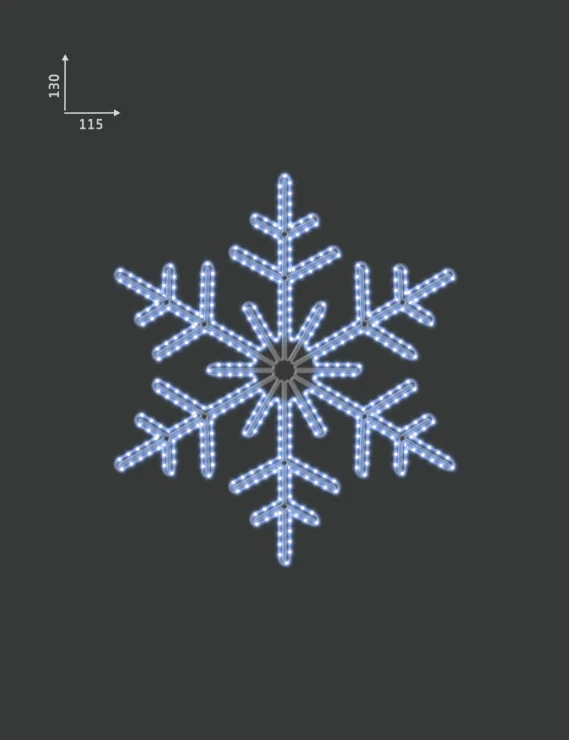 Dekoracja świąteczna LED śnieżynka 115x130cm