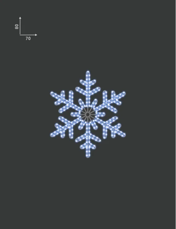 Dekoracja świąteczna LED śnieżynka 70x80cm