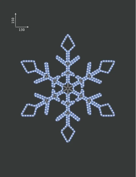 Dekoracja świąteczna LED śnieżynka 130x150cm